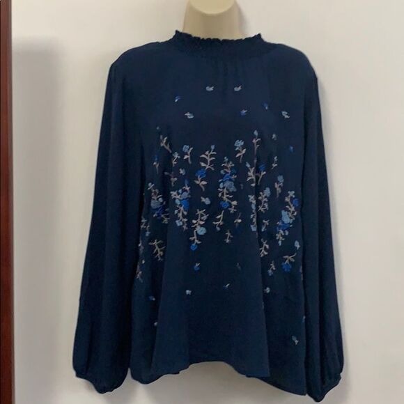 CHENAULT WOMEN’S BLUE‎ BLOUSE Size L - Picture 1 of 7